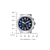 Herrenarmbanduhr mit blauem Zifferblatt, Titanarmband und Krone an der Seite