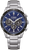 Herren-Chronographenuhr: blaues Zifferblatt, silbernes Edelstahlarmband