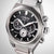 Cadran de montre pour homme noir avec aiguilles argentées et trois compteurs