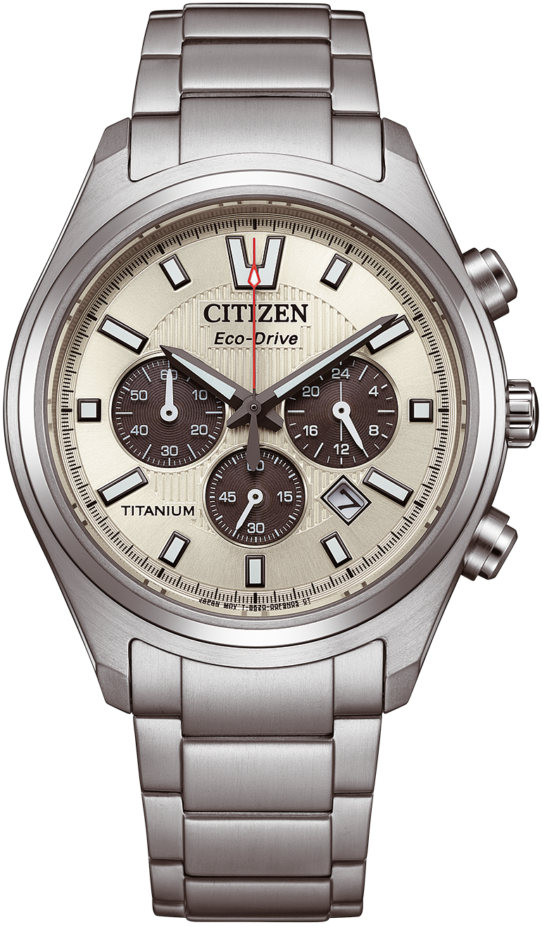 Montre bracelet Citizen Eco-Drive pour homme avec cadran crème et bracelet en métal