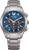 Montre homme avec cadran bleu, look chronographe et bracelet en titane argenté