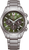 Montre homme avec cadran vert, sous-cadrans chronographes et bracelet en titane