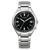 Citizen Super Titanium Armbanduhr mit schwarzem Zifferblatt und silbernem Edelstahlarmband