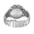 Herrenarmbanduhr mit Edelstahlarmband, Gehäuseboden mit Gravur, Rückansicht