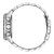 Herrenarmbanduhr mit silberfarbenem Metallband; sichtbare Drücker und Krone