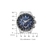 Herrenarmbanduhr mit blauem Zifferblatt und silberfarbenem Metallband, Chronograph-Anzeige