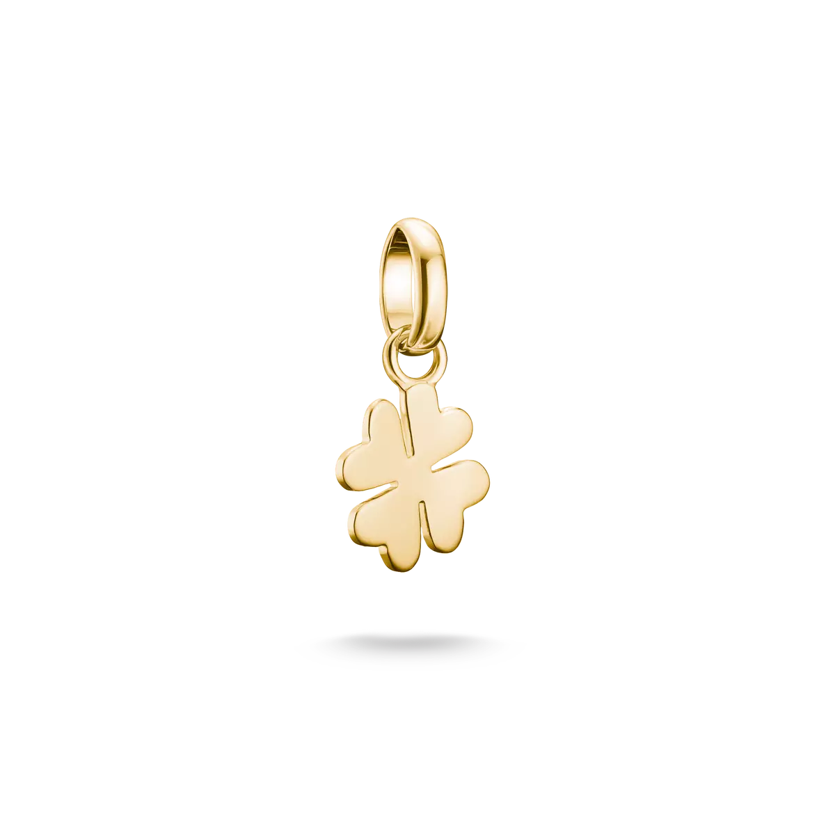 Pendentif breloque trèfle porte-bonheur en plaqué or 18 carats, avec bélière