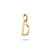 Pendentif breloque doré à la feuille d'or, lettre D, forme de cadre lisse