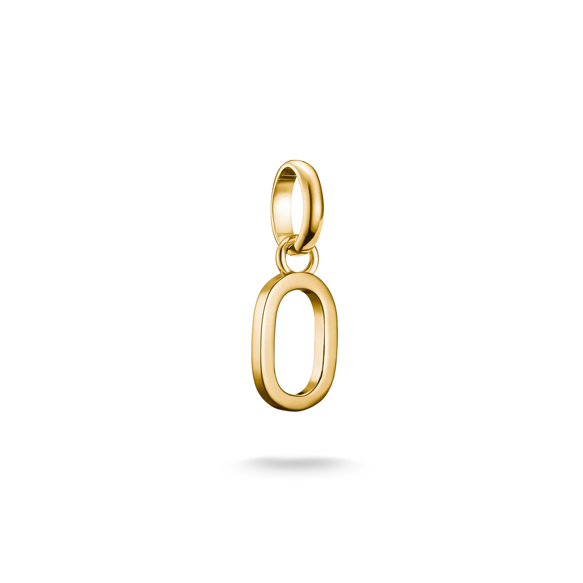 Pendentif breloque doré lettre O avec passant pour l'accrocher