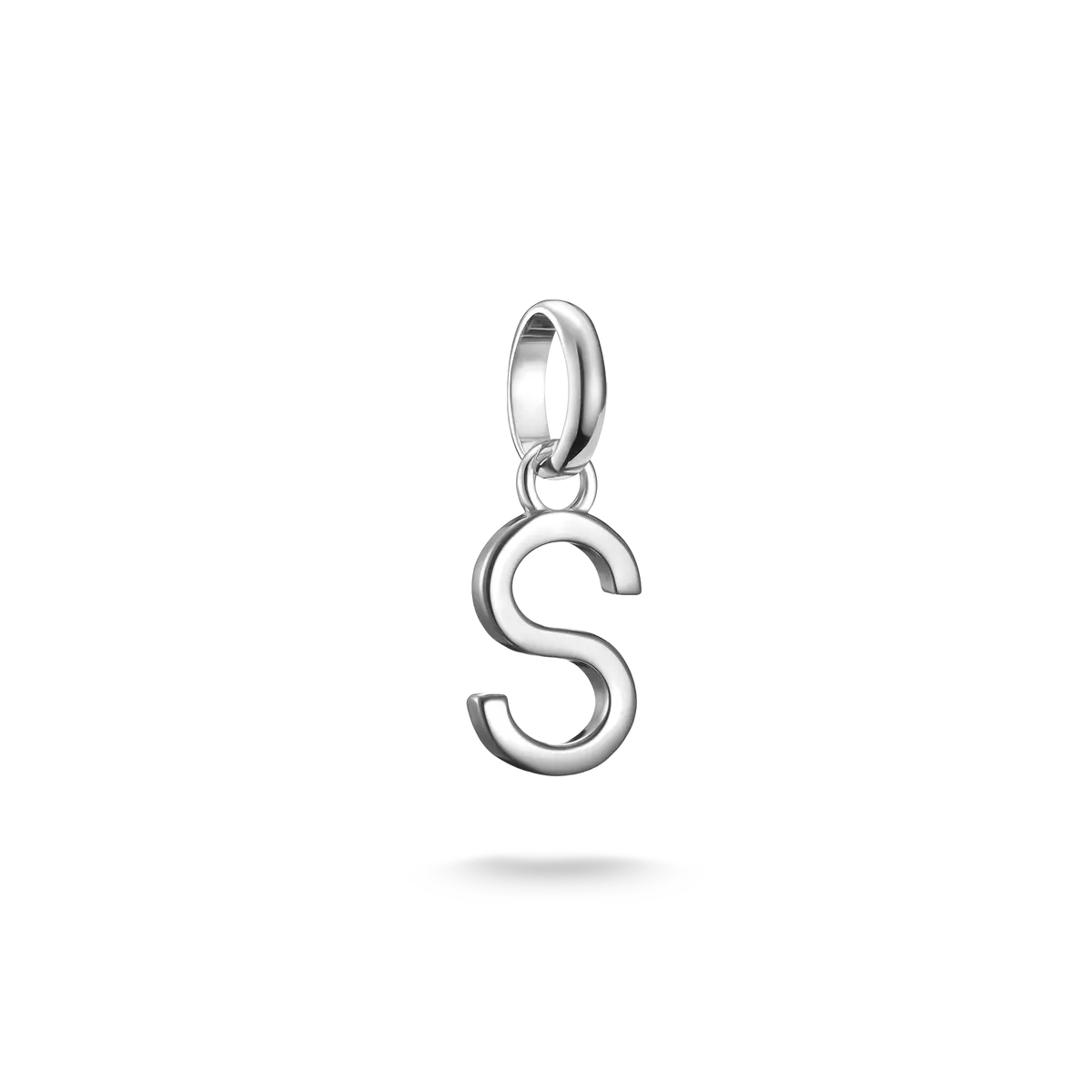 Pendentif breloque en argent avec lettre S et passant