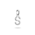 Pendentif breloque en argent avec lettre S et passant