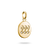 Pendentif breloque doré avec chiffre angélique 222 et pierres blanches