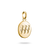Pendentif bijou doré avec le chiffre angélique 777 et trois pierres blanches