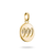Pendentif rond plaqué or avec chiffres angéliques 999 et pierres précieuses blanches