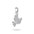 Pendentif breloque Colombe de la paix en argent avec pierres précieuses blanches
