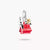 Pendentif breloque avec Snoopy et Woodstock sur la niche rouge, plaqué or 18 carats