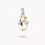 Pendentif breloque avec perle, couleur argent, motif Snoopy et Woodstock