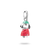 Charm Snoopy veste d'hiver en argent sterling avec manteau rouge et col vert, émail