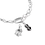 Pendentif en argent avec motif violoncelle et zirconias sur l'anneau supérieur