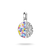 Pendentif breloque en argent avec motif ovale et motif coloré, avec passant