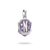 Pendentif breloque en argent avec écusson violet, lettre « N » et 17/91