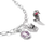 Charm Connect Corbeau en argent sterling 925 avec zircone rouge et anneau de chaîne