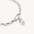 Pendentif breloque en argent sur chaîne : perle, nœud et pierre rose