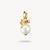 Pendentif breloque perle doré avec nœud et pierre rose