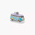 Pendentif breloque hippie bus argenté avec détails peints colorés
