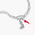 Charm Boots en argent sur bracelet à maillons, avec insert rouge