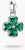 Pendentif breloque en argent avec trèfle vert en pierre scintillante