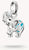 Pendentif charm éléphant argenté avec émail turquoise et passant