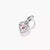 Pendentif cœur argenté avec emblème de cœur rose et points gravés