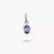 Pendentif breloque en argent avec pierre de naissance ovale violette sertie en lunette