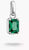Pendentif breloque en argent avec pierre carrée verte et passant