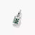 Pendentif breloque en argent avec cadre carré et quatre pierres vertes