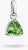 Pendentif breloque en argent avec pierre verte taille triangle design Connect