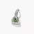 Pendentif breloque en argent avec pierres vertes en forme d'ornement triangulaire