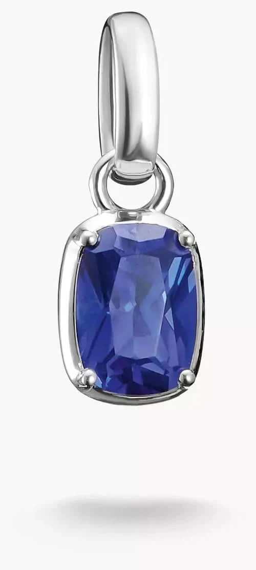 Pendentif Connect en argent avec pierre bleue ovale