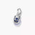 Pendentif en argent avec pierre carrée bleue et inscription « Sep »