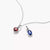 Pendentif breloque ovale bleu sur chaîne argentée