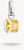 Pendentif breloque en argent avec pierre de naissance jaune de novembre, serti ovale