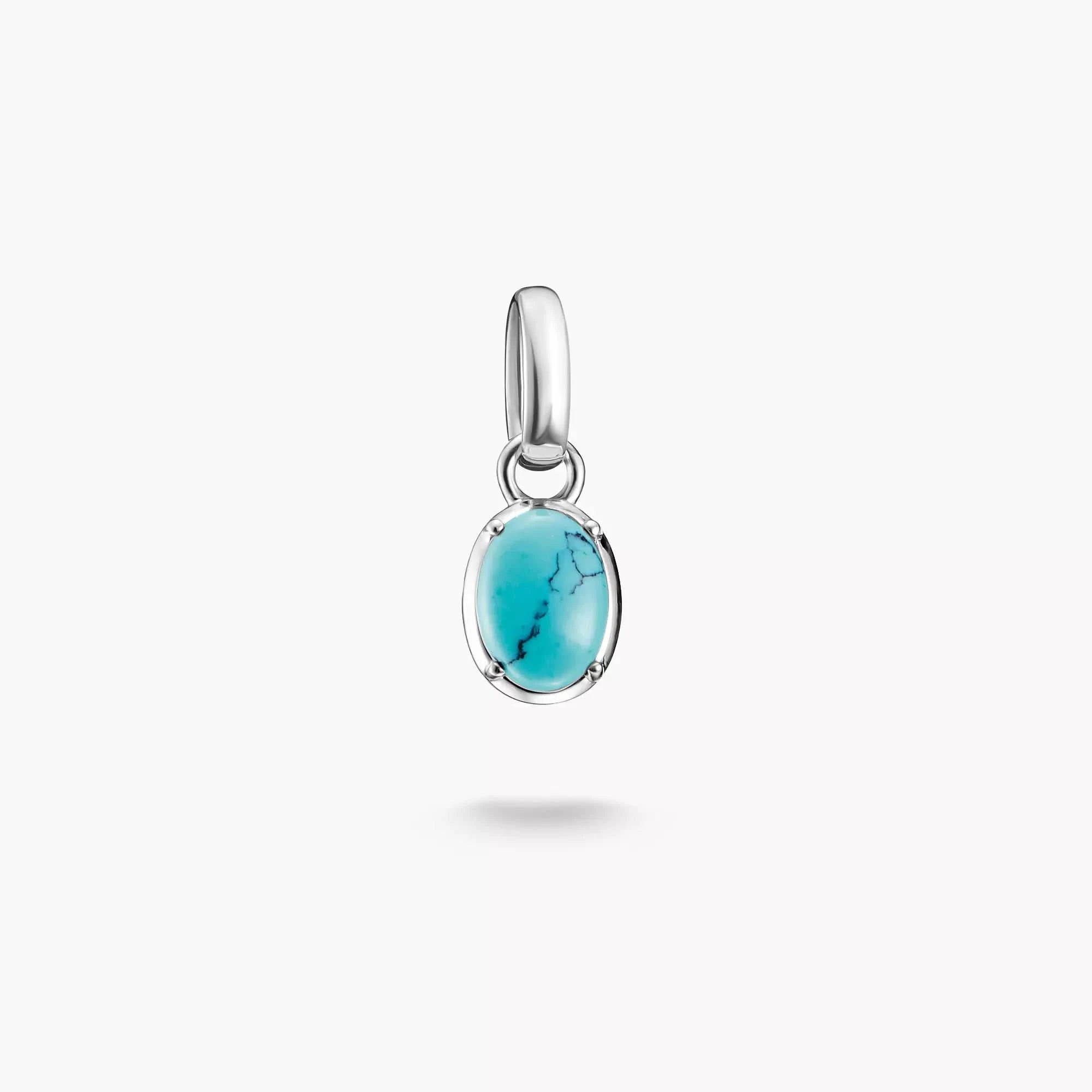 Pendentif Charm THOMAS SABO avec pierre turquoise ovale en argent