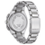 Bracelet de montre pour homme, vue arrière, avec boîtier argenté et bracelet à maillons en acier inoxydable