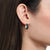 Créoles avec pavage de zirconias noirs sur l'oreille, argent noirci