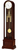 Pendule avec boîtier en bois foncé, cadran blanc et bouton de balancier doré