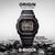 Casio G-Shock Digitaluhr mit schwarzem Gehäuse, großes Display mit Alarm- und Chrono-Anzeigen