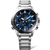 Montre Casio EDIFICE pour homme avec cadran bleu, lunette en acier et bracelet multimaillons.