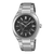 Casio Edifice Automatikuhr mit Edelstahlarmband, schwarzem Zifferblatt und Datumsanzeige