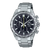 Chronographe pour homme Casio Edifice avec cadran noir, bracelet en acier, étanchéité 100M